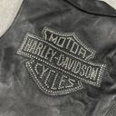 Harley Davidson  Studded Swarovski Crystals Leather Vest Top Photo 3