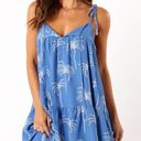 Petal and Pup  Guava Mini Dress - Blue Palm Print  Photo 1