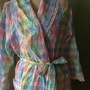 New Amanda Steward multicolor plaid robe, size L Size L Photo 3