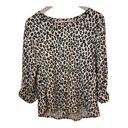 Chico's  Animal Print Leopard Blouse Roll Tab Medium Chico 1 Photo 0