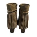 sbicca  womens Brown Leather With Fringe Ankle High Boots, Booties, Size 8.5 Photo 4