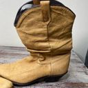 Zodiac Vintage  tan leather slouch western cowboy cowgirl boots 6.5 made in USA Photo 6