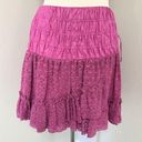 Bebe  Smocked Eyelet Mini Skirt Fuchsia Pink Barbie Pink Small IN004 Photo 0