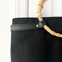 Lauren Ralph Lauren Black Canvas Large Tote Shopper Harness Bamboo Handle Bag Photo 2