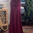 Mulberry Vintage 70s  Wine Spaghetti Strap Elastic Waist Disco Maxi Dress - M Photo 1