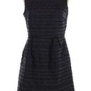 Cynthia Rowley  Sheath Dress Black Sparkle Striped Sleeveless Sheath Size 8 Photo 0