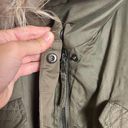 Generation Love  Georgina Asiatic Raccoon Bomber Jacket in Olive Green Sz S Photo 5