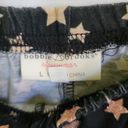 Bobbie Brooks Black Rose Gold Star Ruffle Hem Sleep Women's Shorts Size Large Photo 2