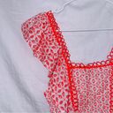 Sugar Lips  Red White Eyelet Lace Ruffle Sleeve Top size small Photo 2