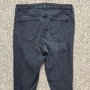 William Rast  High Rise Skinny Jeans Black Distressed Raw Hem Sculpted 31x28 Photo 7