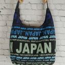 Robin Ruth "JAPAN"  Fabric Purse Tote Zip Closure Black Blue Photo 0