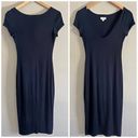 See You Monday  black v-neck soft stretch midi dress minimalist chic Photo 6