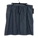 Pendleton  Women Gray Linen Pull On Skirt Mid Rise Chambray Sz XL Golf Business Photo 0