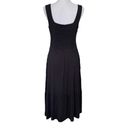 Jason Wu J  Scoop Neck Black Knit Ruffle Midi Dress With Pockets Small MSRP $65 Photo 4