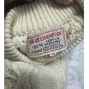 Champion Cable Knit Fishermans Cream Sweater Mock Neck Women's Medium Vintage Acrylic Photo 4