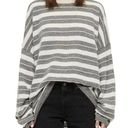 All saints Womens Cassia Jumper Gray White Stripe Boat Neck Wool Sweater… Photo 0