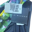 La Blanca NWT  Vintage Y2K Ruched Tropical Waist Black Bikini Bottom Size 12 NEW Photo 10