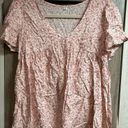 Petal NEW Boho Floral Babydoll Top V Neck  Sleeve Blouse S Photo 3