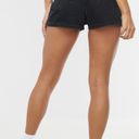 Pretty Little Thing Washed Black Seam Denim Shorts Photo 2