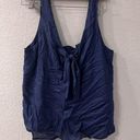 Maeve Navy blue‎ tie front tank from  by Anthropologie Photo 0