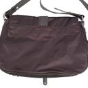 DKNY  Brown Suede & Dark Purple Satin Crossbody Purse Photo 2