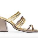 Farm Rio  Block Heel Slide Sandal Gold Silver Womens Size 6 Photo 1