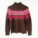 Lou & grey NEW  Fair Isle Turtleneck Sweater XS Brown Photo 1