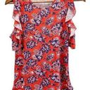 Joe Boxer  Juniors S Paisley Bandana Jersey Knit Top Cold Shoulder Patriotic Photo 0