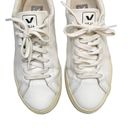 VEJA  Esplar Sneakers Casual White Leather Suede Lace Up Shoes Women's Size 9 Photo 4