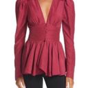 Rebellion Aje  Tucked Peplum Corset Top Magenta Photo 1