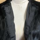 H.I.P. Lumiere Black Contrasting Faux Fur & Feather Length Jacket Coat Sz S Photo 3