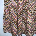 Sonoma  Warm Multicolor Chevron Print Button Front Prairie Midi Skirt Pockets M Photo 2