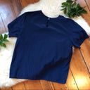 Oscar de la Renta 🌿 Navy Silk Designer Blouse Photo 3