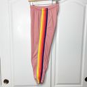 Aviator Nation  6 Stripe Sweatpants in Pink/Serape Rainbow Size Small Photo 7