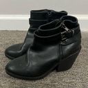 Charlotte Russe  Black Miley Faux Leather Heeled Ankle Boots Size 7 US Photo 0