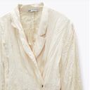 ZARA  NWT Wrinkled Satin Effect collared cream button front blazer Photo 4