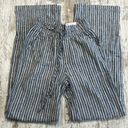 Sonoma  Goods For Life Navy Blue Linen Blend High Rise Wide Leg Paperbag Pants XS Photo 0