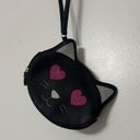 Betsey Johnson Luv  Valentine's Day Black Cat Heart Eyes Coin Purse Wristlet Bag Photo 0