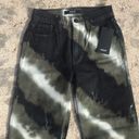 Hudson Jeans Black and White Army Green Tie-Dye High-Rise Straight Leg Photo 4