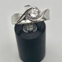 Twisted  Round CZ Sterling Silver Ring Size 7 Photo 1