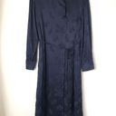 Vince Marine Blue Tulip Jacquard Long Sleeve Midi Dress XS Photo 1