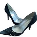 BCBG GIRL BLACK SUEDE POINTY TOE SLIP ON PUMP HEELS 9 Photo 0