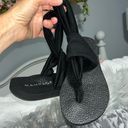 Rampage  Sandal Black Jersey Knit Thong Flats Women 6 Photo 0