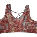 Anthropologie  Daily Practice Allie Sports Bra Floral Size Large Scalloped Photo 3