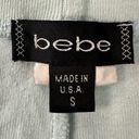 Bebe Vintage Y2K  Low Rise Shorty Shorts Baby Blue Small Rhinestone Logo USA Photo 3