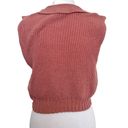 Double Zero Women's Knit Cropped Sweater Vest Pink Size Small Cotton Blend  Brand Photo 2