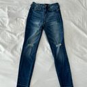 Aeropostale Medium Wash Raw Hem High Waisted Destroyed Jeggings Photo 1