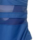 Bleu Rod Beattie  Mesh-Trimmed Cross-Back One-Piece Swimsuit Marine Blue Size 10 Photo 4