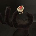 Ruby Vintage Art Deco Style  And Diamond Valentine Costume Ring Photo 0