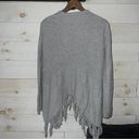 LA Made  Women’s Light Gray Wool Blend Knit Open Front Fringe Cardigan Size XS Photo 1